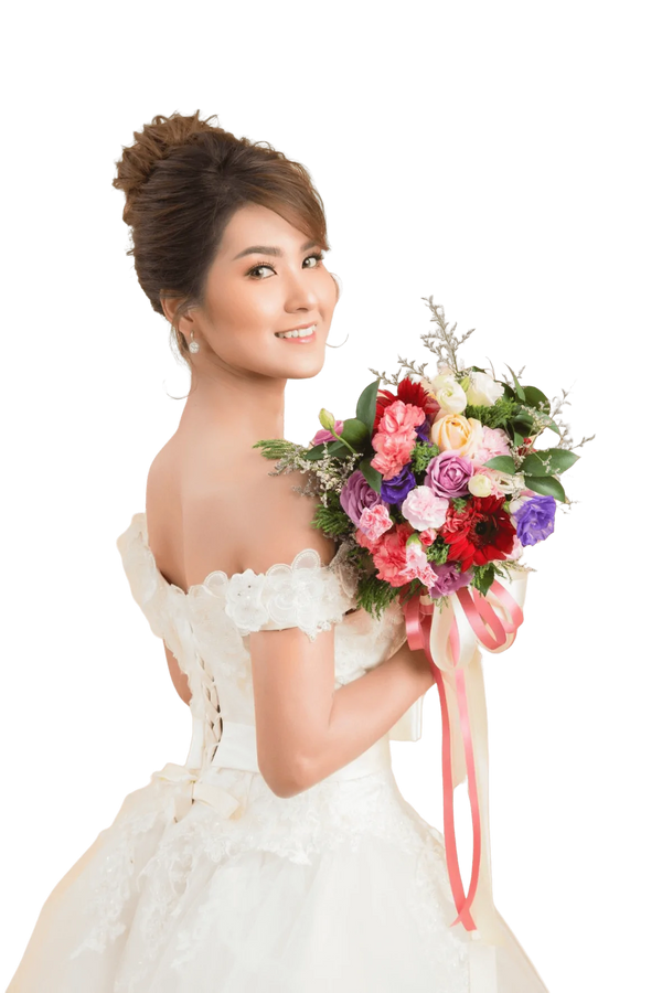 Lace Applique Strapless Wedding Dress