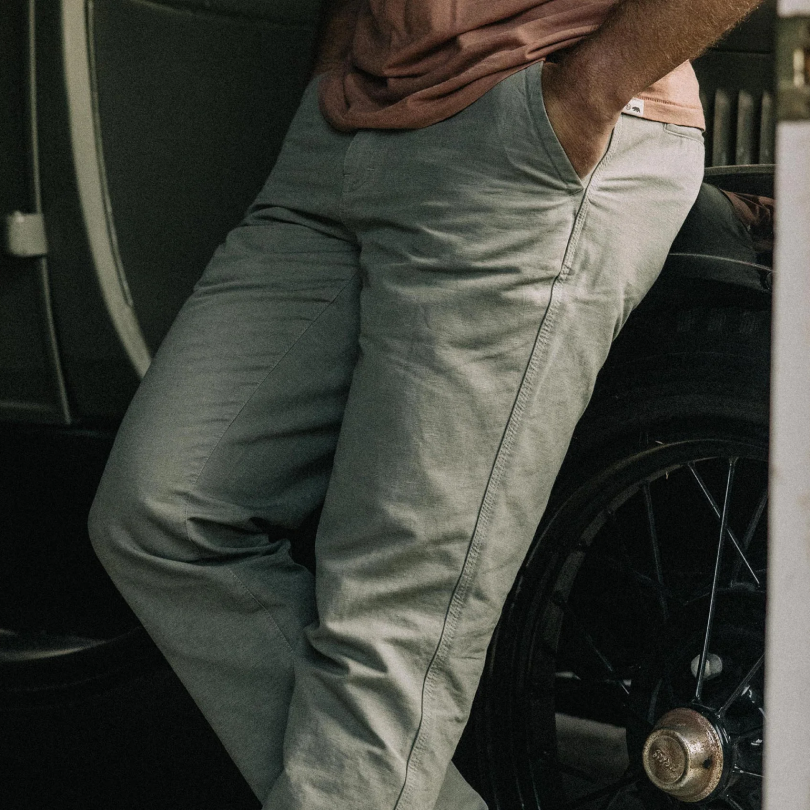 Flat-Front Khaki Workwear Pants