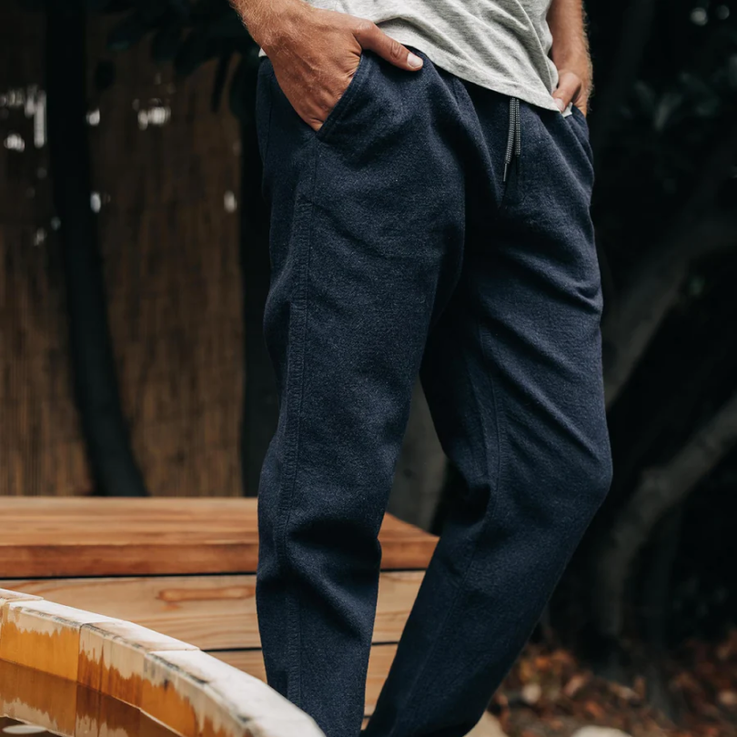 Classic-Fit Navy Blue Chinos