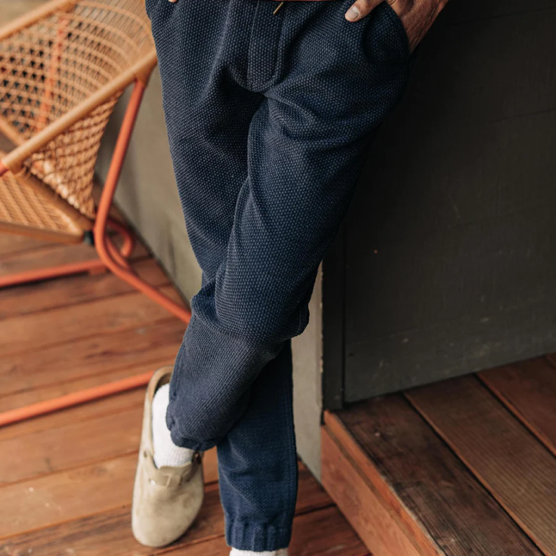 Straight-Leg Dark Blue Work Pants