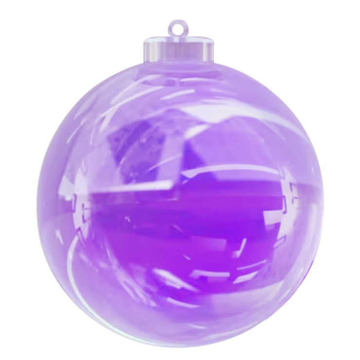 Glass Lavender Ball Ornament