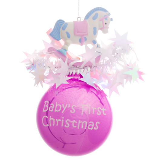 Baby's First Christmas Ornament with Crystals