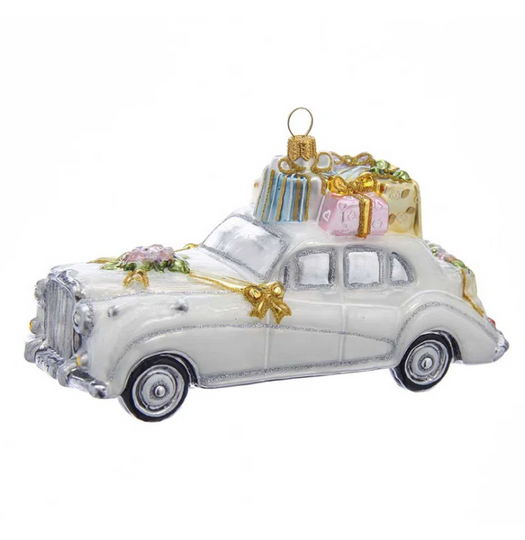 Vintage Wedding Car Christmas Ornament