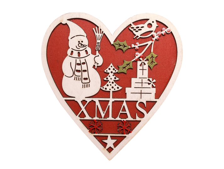Heart Christmas Ornament With Text