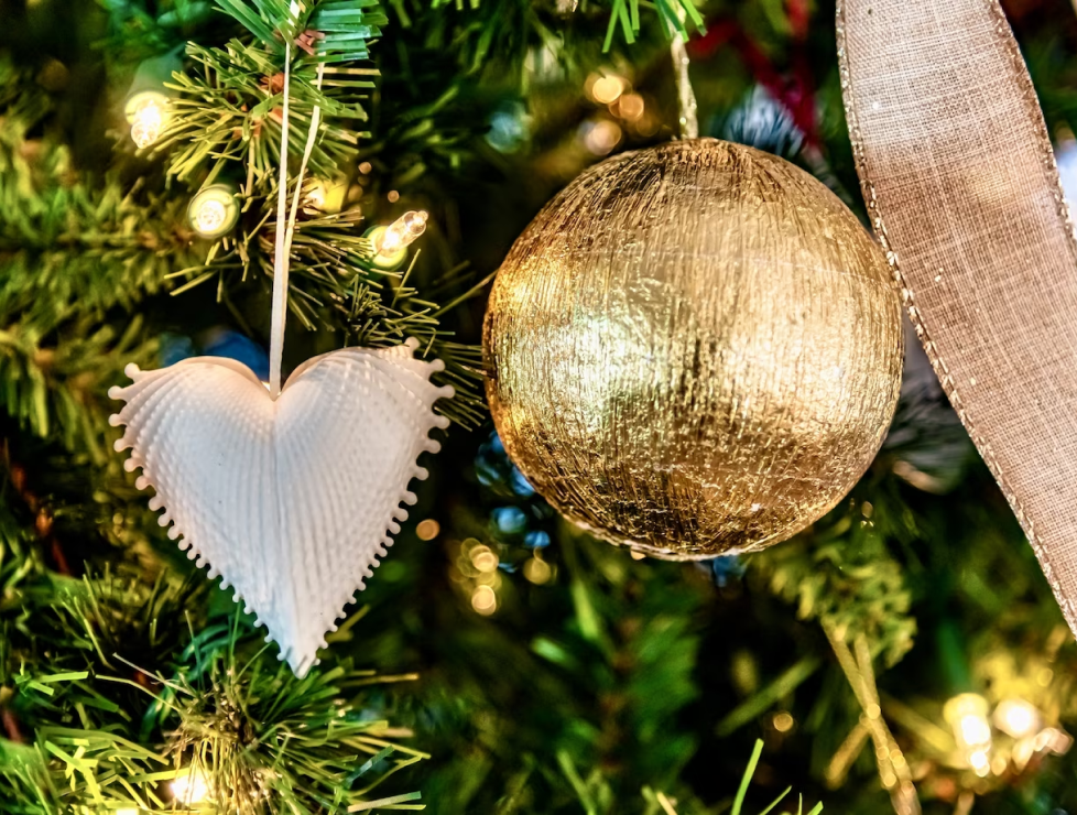 Heart Christmas Ornament With Text