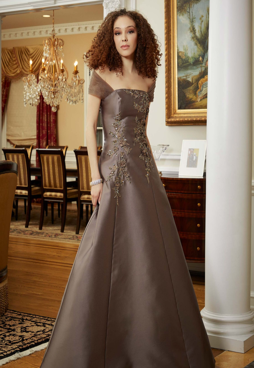 Floral Embroidered Mother of the Bride Dress