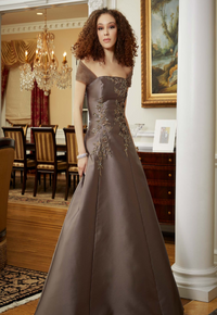 Floral Embroidered Mother of the Bride Dress
