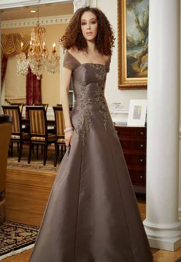 Floral Embroidered Mother of the Bride Dress