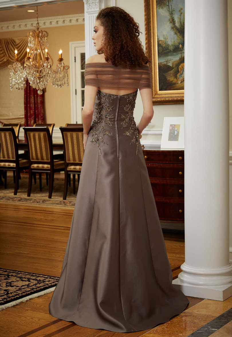 Floral Embroidered Mother of the Bride Dress