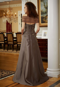 Floral Embroidered Mother of the Bride Dress