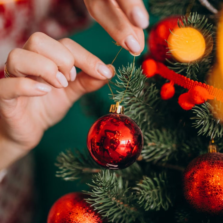 Glass Lavender Ball Ornament