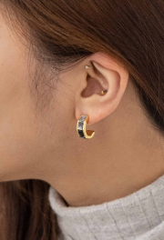 Hoop Earrings With Diamond Accents
