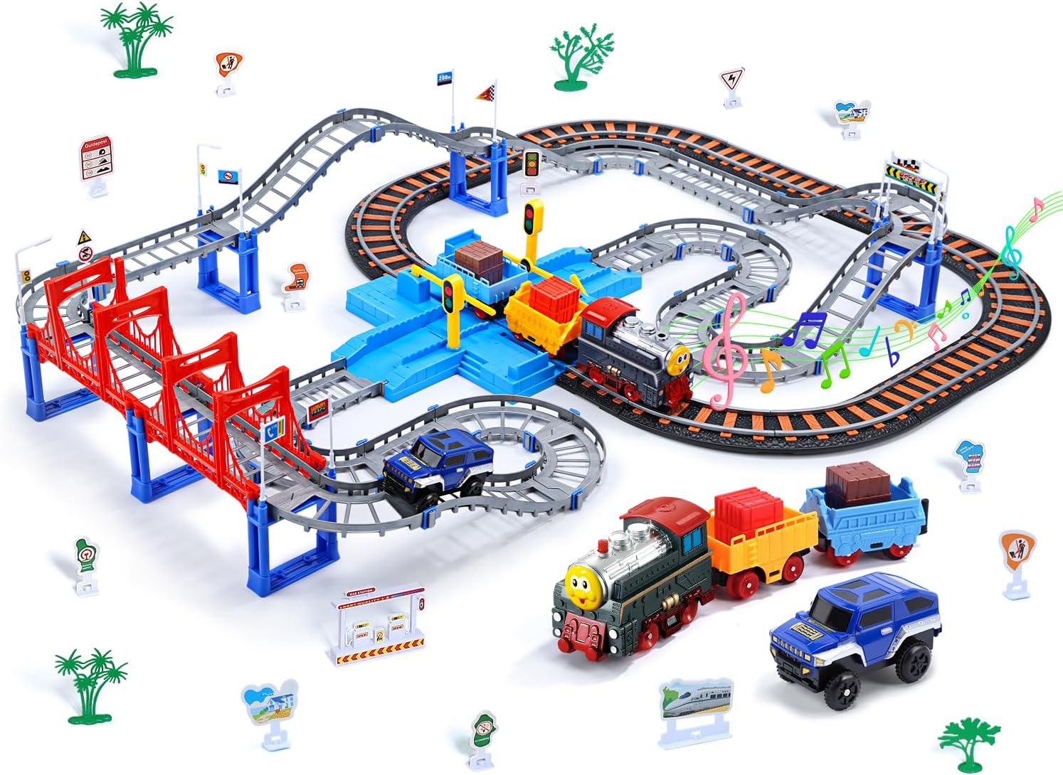 Wooden Toy Train Set