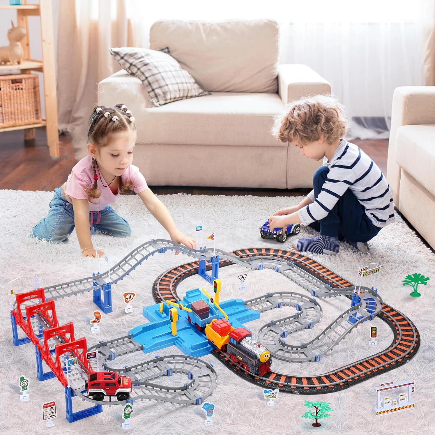 Wooden Toy Train Set