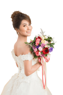 Lace Applique Strapless Wedding Dress