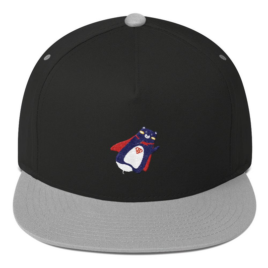Flat Bill Cap - Black Grey