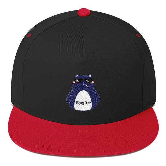 Flat Bill Cap - Red Black