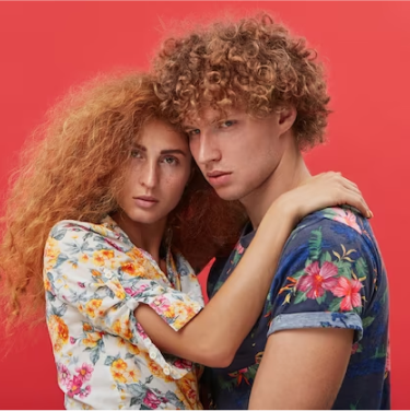 Couple Patterned Cotton T-shirts