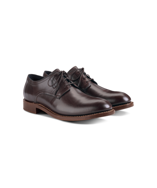 Burnished-Leather Oxford Shoes