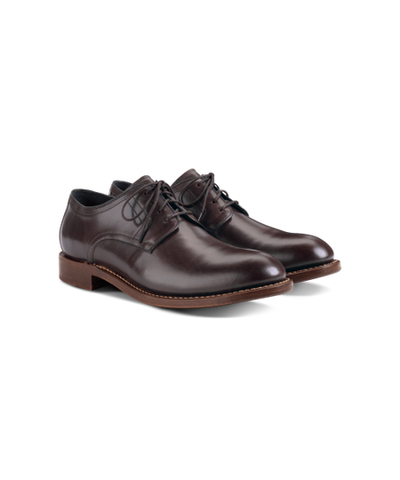 Burnished-Leather Oxford Shoes